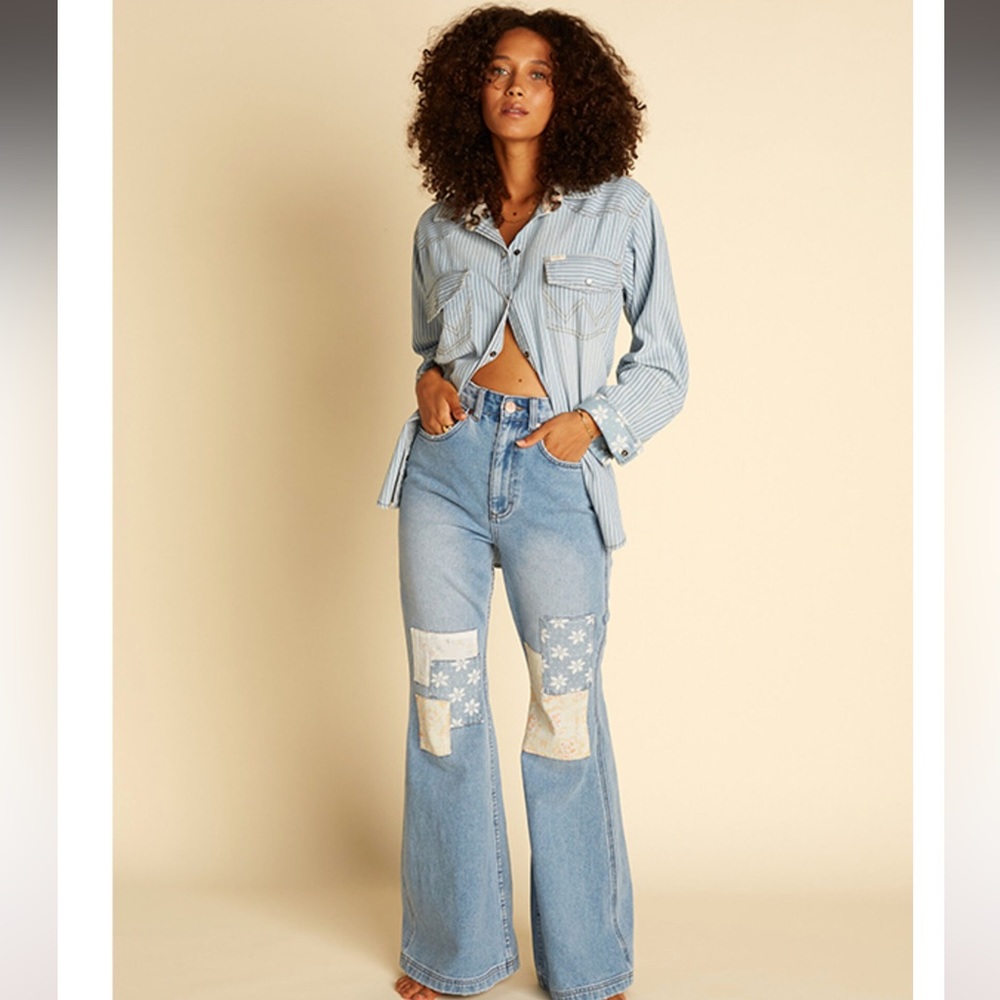 Billabong X Wrangler Patchwork Flares